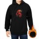 Black Hoodie With Anime Character Wearing Straw Hat Graphic