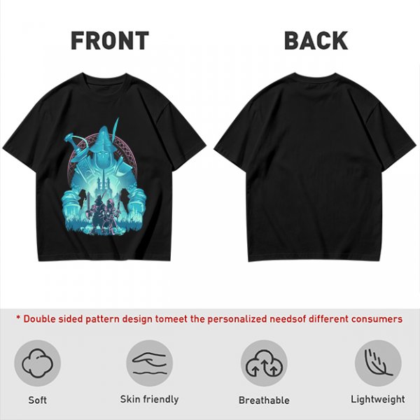 Fantasy warrior ghost print olive green graphic t-shirt