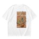 Olive T-shirt with Vintage Yokai Ramen Bowl Graphic Print
