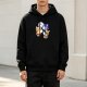 Black Hoodie With Space Themed Fox Astronaut Graphic Print