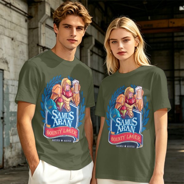 Samus Aran Bounty Lager Graphic T-Shirt