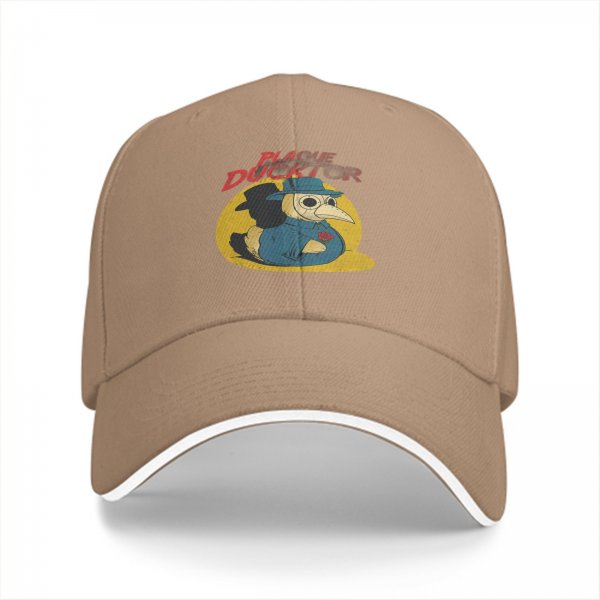 Black baseball cap with Plague Ducktor graphic print