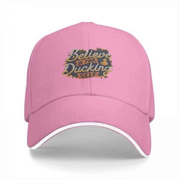 Believe In Your Ducking Self Graphic Black Baseball Cap