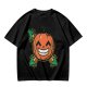 Olive T-Shirt with Smiling Pumpkin Corn Crossbones Graphic