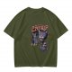 Olive T-Shirt With My First Catnip Trip Psychedelic Cat Print