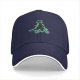 Black Baseball Cap with T-Rex Dinosaur Riding a Bike Graphic