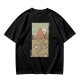 Olive T-Shirt With Retro Mountain And Ramen Noodle Landscape Print
