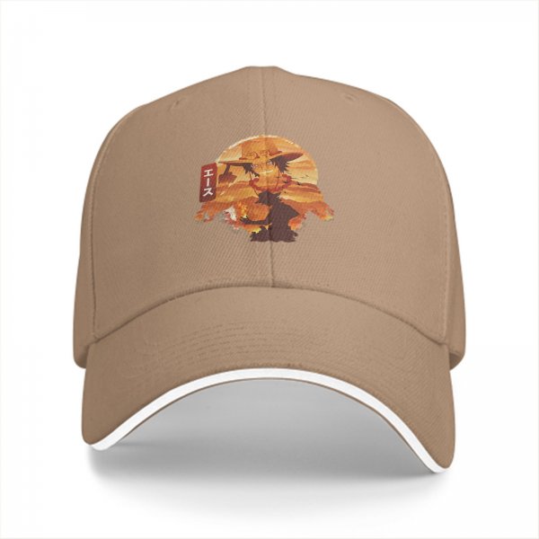 Black Baseball Cap with Anime Character Sunset Graphic
