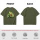 Olive Green T-Shirt with Cute Running Avocado Graphic