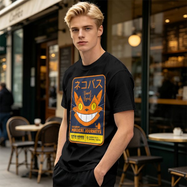 Magical Cat Bus Travel Agent Graphic T-Shirt Design