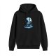 Black hoodie with moonlit fantasy character graphic print