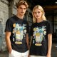 Olive T-Shirt With Kawaii Beer Can Robot Graphic