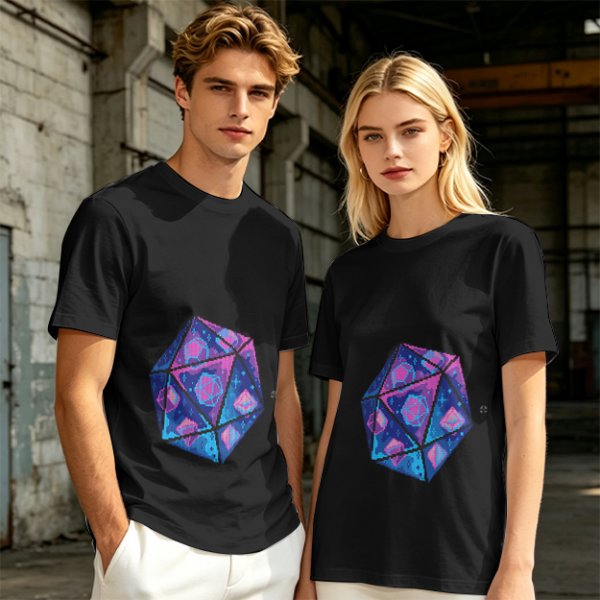 Olive T-Shirt With Galaxy D20 Dice Graphic