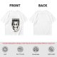 Olive graphic t-shirt with angry cartoon cat holding knife