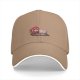 Black baseball cap with cute red panda using retro computer graphic