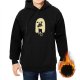 Black Hoodie With Cute Ghost Holding A Cat Graphic Print