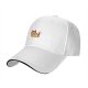 Black Baseball Cap With Cute Orange Cat Holding Coffee Cup Print