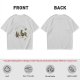 Olive Green T-Shirt With Knight Vs Rooster Fantasy Graphic Print
