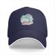 Black Baseball Cap with Cute Cartoon Juice Box Character Print