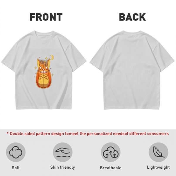 Olive T-Shirt With Cute Pumpkin Creature And Moon Star Print