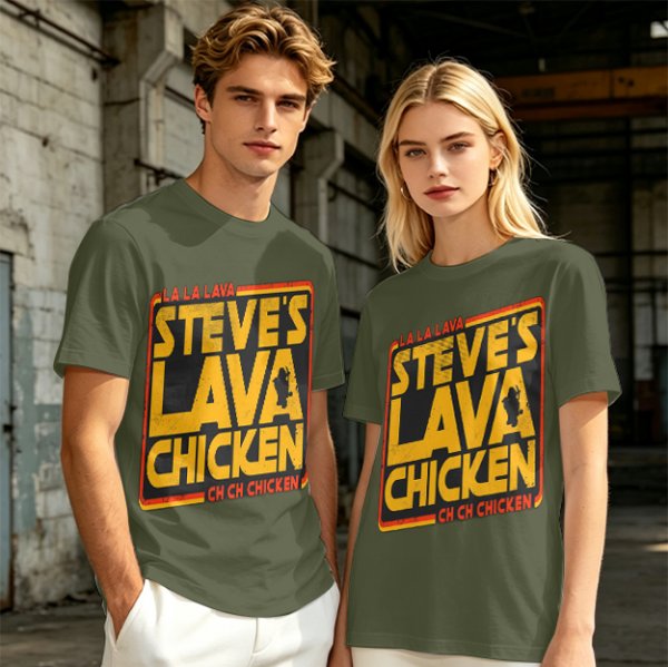 Steve's Lava Chicken Graphic T-Shirt Print Design