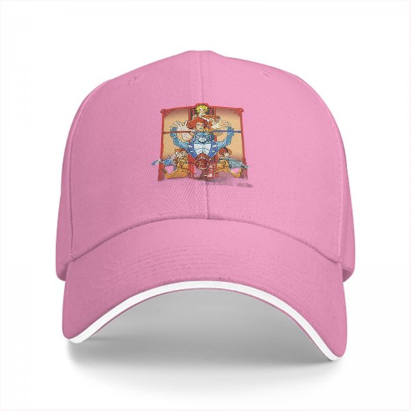 Black Baseball Cap with Retro Animated Hero Group Graphic