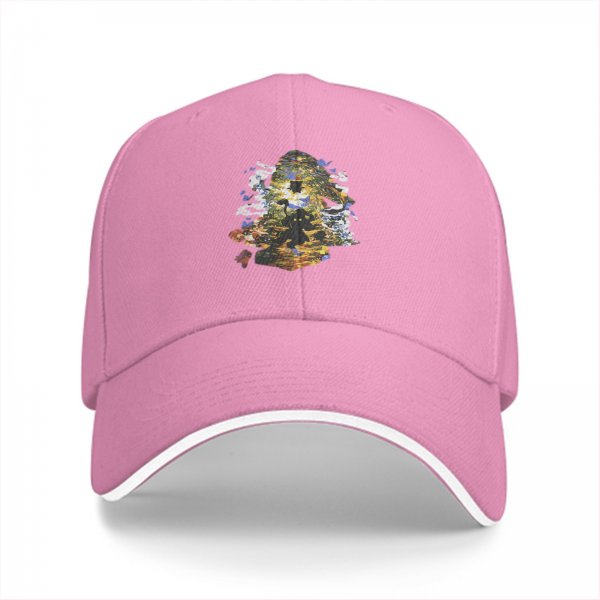 Black Baseball Cap With Colorful Fantasy Art Graphic Print