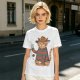 Olive T-Shirt With Freddy Krueger Themed Cat Graphic