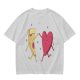 Olive T-Shirt with Dancing Pizza Slice and Heart Graphic