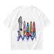 Olive T-Shirt With Shark And Colorful Ghost Creatures Print