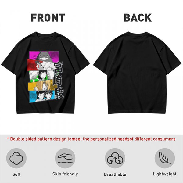 Studio Ghibli Anime Characters Graphic T-Shirt