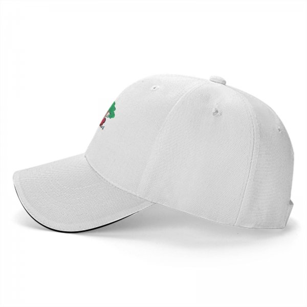 Black baseball cap with apple orchard graphic print