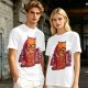 Olive T-Shirt With Nerdy Ginger Cat Reading Book Print