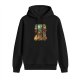 Black Hoodie With Steampunk Train Night Scene Graphic
