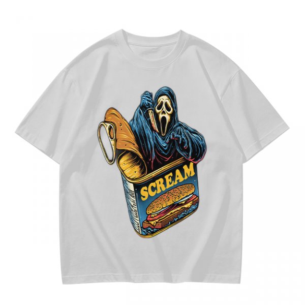 Olive T-Shirt With Ghostface In Scream Can Burger Artwork