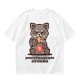 Olive t-shirt with a raccoon eating snacks and 'powered by pure spite and snackies' text
