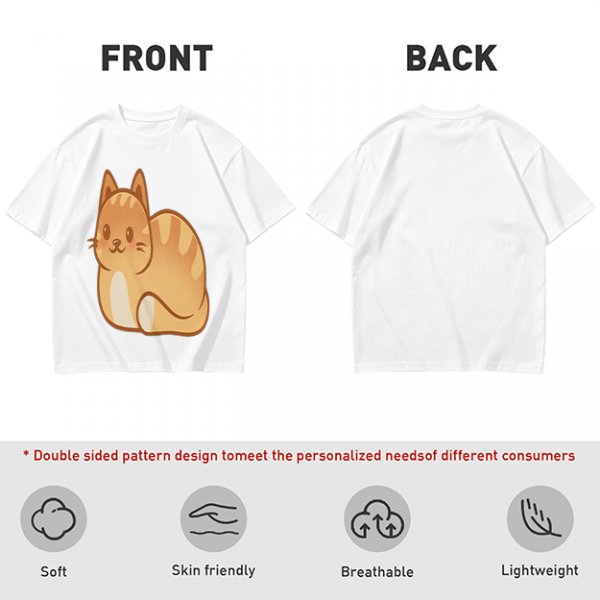 Olive Green T-Shirt With Cute Orange Tabby Cat Graphic