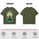 Olive Green T-Shirt With Fantasy Warrior Graphic Print