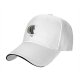 Black Baseball Cap with Black Cat on Crescent Moon Design