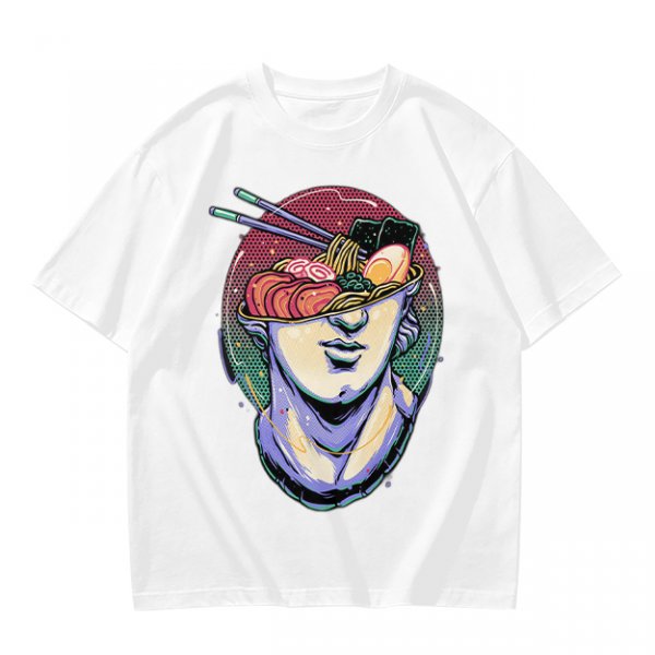 Olive T-Shirt With Classical Bust Ramen Bowl Art Print