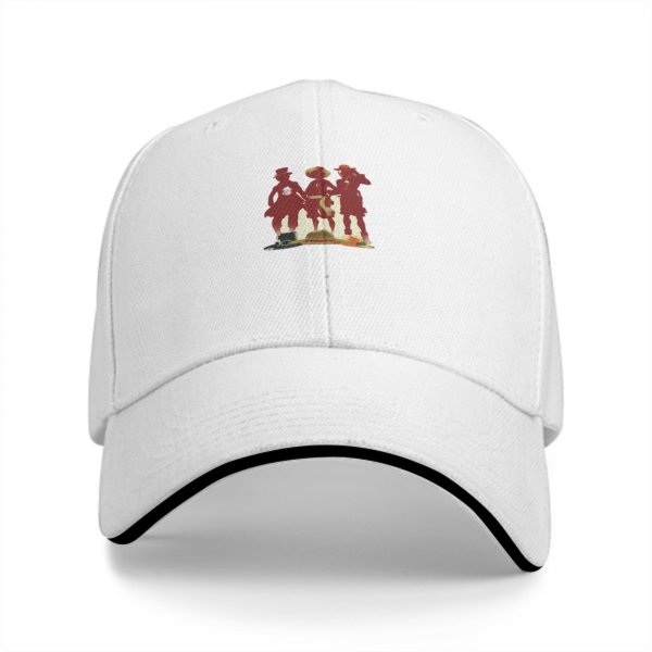 Black Baseball Cap With Anime Pirate Crew Silhouette Print