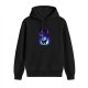Black Hoodie With Glowing Purple And Blue Fantasy Graphic Print