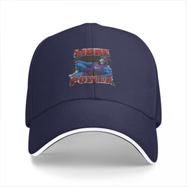 Black Baseball Cap With Skeleton Graphic And More Power Text