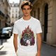 Olive T-shirt with Final Fantasy Vivi and Moogle Fire Artwork