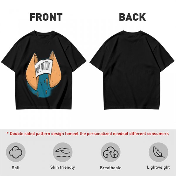 Olive T-Shirt With Funny Fortune Cookie 'Nope Not Today' Print
