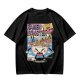 Olive green t-shirt with ramen monster anime graphic print