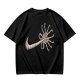 Olive T-shirt with Alien Facehugger Swoosh Graphic Print