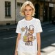 Olive T-Shirt With Cute Dog Chef Cooking Waffles Graphic