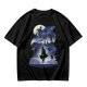 Olive T-Shirt With Magical Fantasy Creature Silhouette Art Print