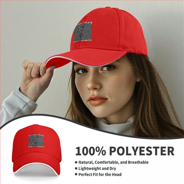 Black baseball cap with Sayama Hills Forest Spirits graphic print